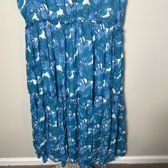 NEW Sundance periwinkle floral Maren Meadow sleeveless tiered dress - Picture 13 of 15